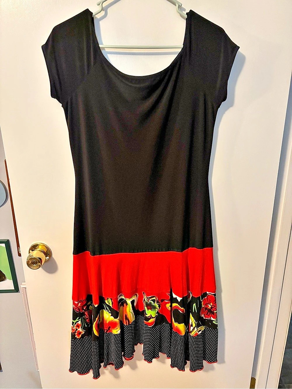 Vintage Joseph Ribkoff Spanish Style Tiered Scoop Neck Cruise Party Dress 12
